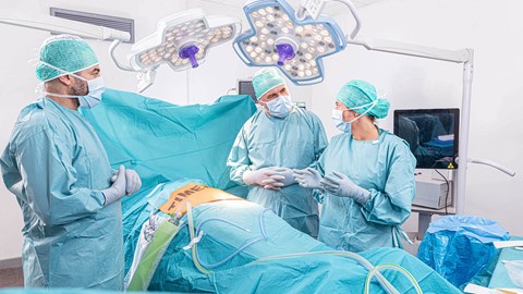 laparoscopische afdeklakens gebruikt op patiënt