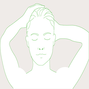 Stap 5 van 'whole body washing' met Hibiscrub